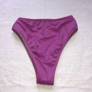 high waisted purple bikini bottoms